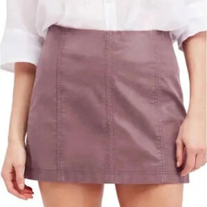 Free People Modern Femme Vegan Leather Mini skirt size 6 mauve